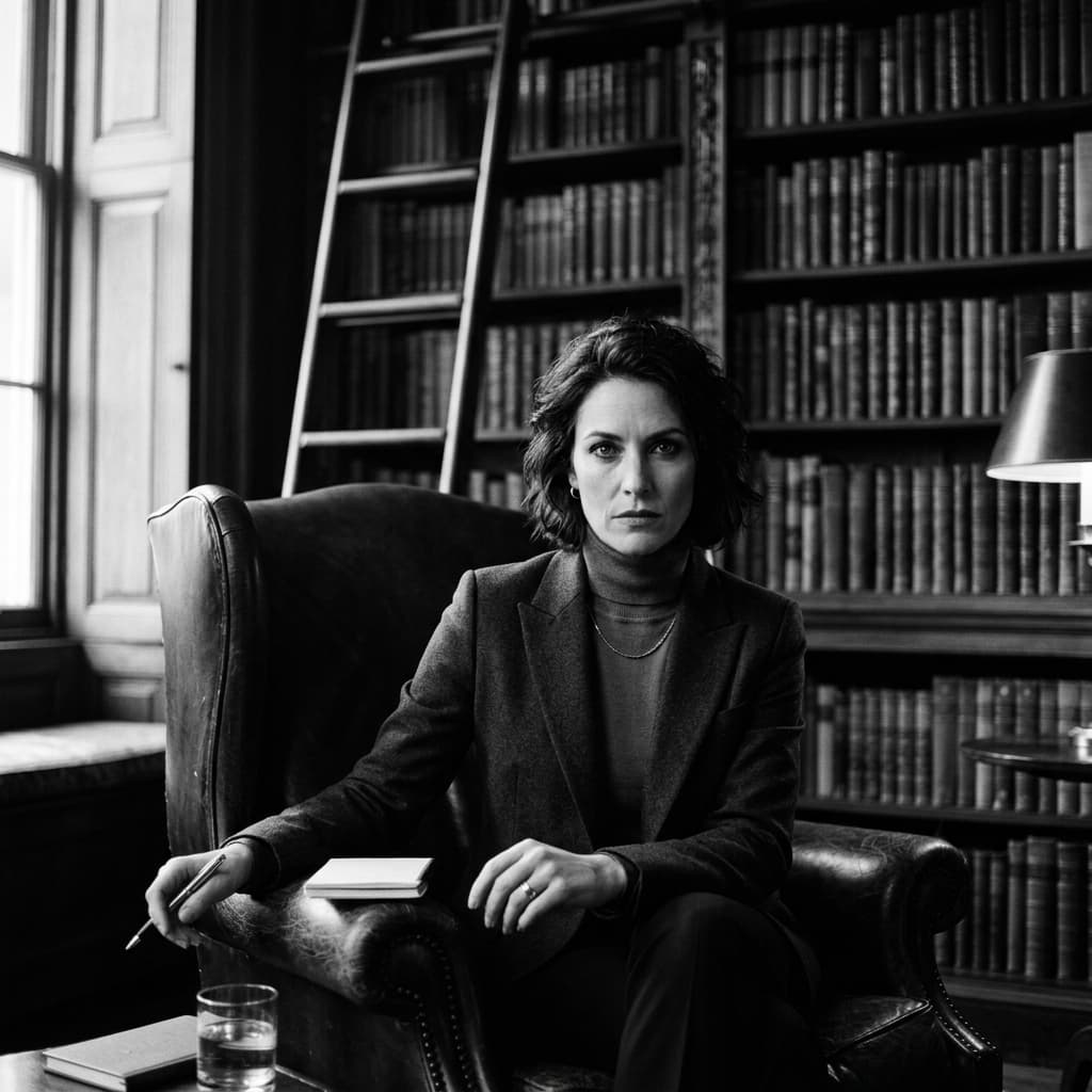 Moody, intense Vanity Fair style portrait of Cassandra Forrester